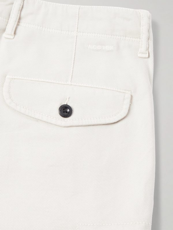 Straight-Leg Textured Cotton-Blend Cargo Shorts - CU