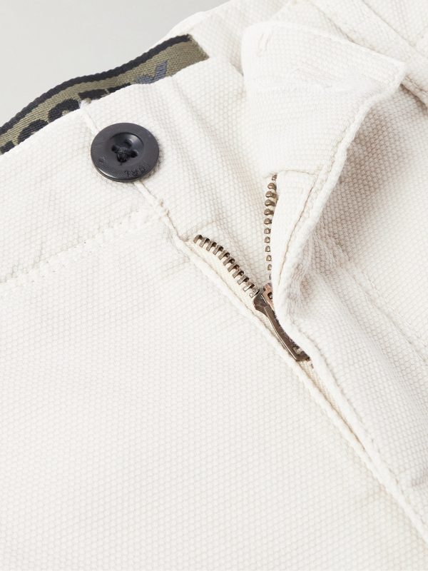 Straight-Leg Textured Cotton-Blend Cargo Shorts - E1