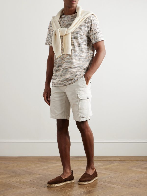 Straight-Leg Textured Cotton-Blend Cargo Shorts - OU