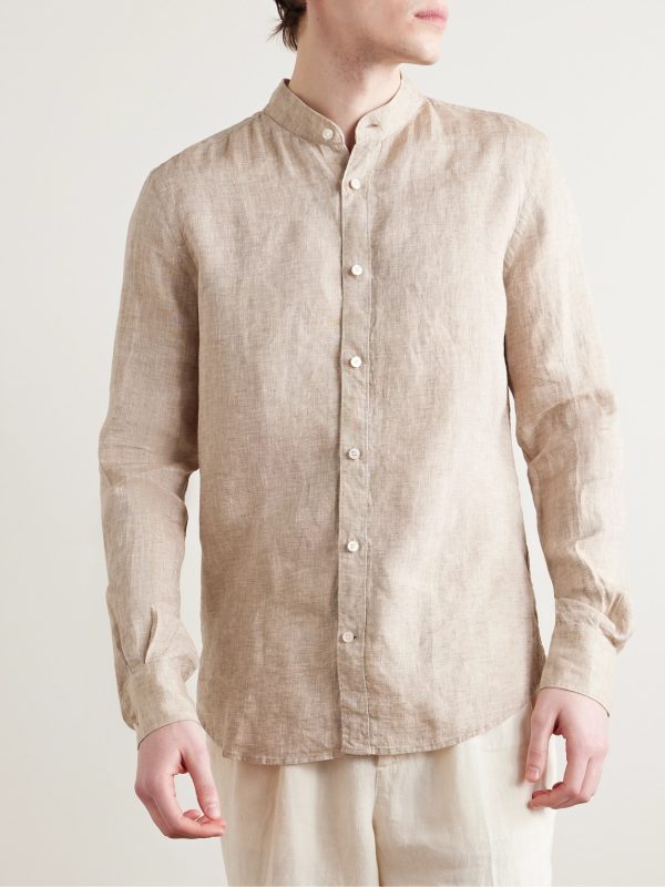 Glanshirt Grandad-Collar Linen Shirt - FR Glanshirt Grandad-Collar Linen Shirt - FR