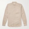 Glanshirt Grandad-Collar Linen Shirt Glanshirt Grandad-Collar Linen Shirt