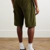 Wide-Leg Cotton-Corduroy Utility Shorts - BK Wide-Leg Cotton-Corduroy Utility Shorts - BK