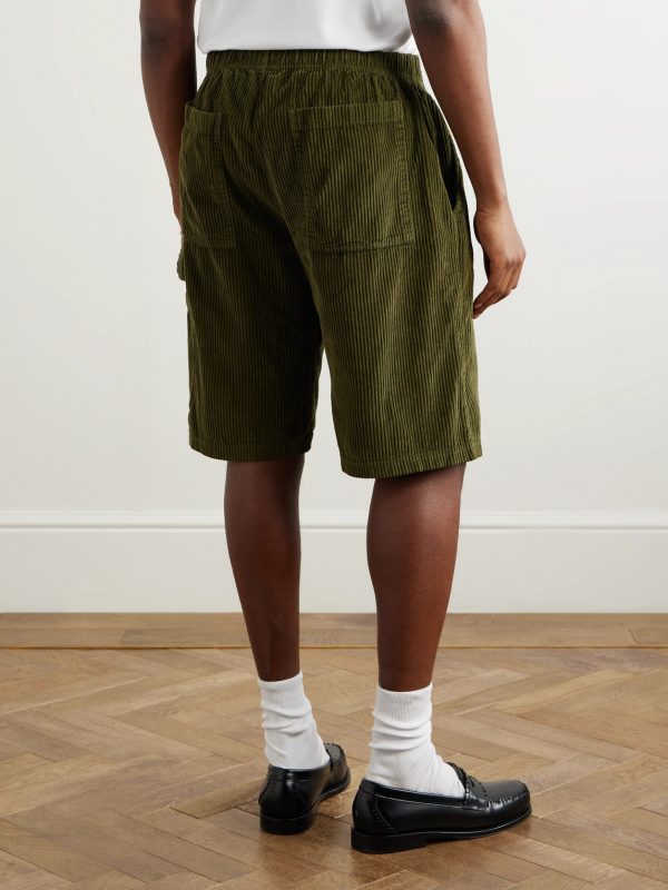 Wide-Leg Cotton-Corduroy Utility Shorts - BK Wide-Leg Cotton-Corduroy Utility Shorts - BK