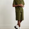 Wide-Leg Cotton-Corduroy Utility Shorts - OU Wide-Leg Cotton-Corduroy Utility Shorts - OU