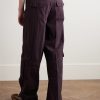 Wide-Leg Garment-Dyed Cotton-Poplin Cargo Trousers - BK