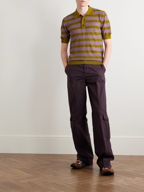 Wide-Leg Garment-Dyed Cotton-Poplin Cargo Trousers - OU