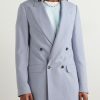 Slim-Fit Double-Breasted Wool and Mohair-Blend Blazer - FR Slim-Fit Double-Breasted Wool and Mohair-Blend Blazer - FR