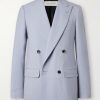 Slim-Fit Double-Breasted Wool and Mohair-Blend Blazer Slim-Fit Double-Breasted Wool and Mohair-Blend Blazer