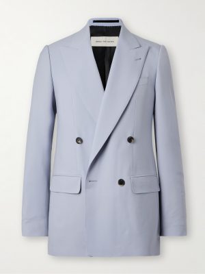Slim-Fit Double-Breasted Wool and Mohair-Blend Blazer Slim-Fit Double-Breasted Wool and Mohair-Blend Blazer