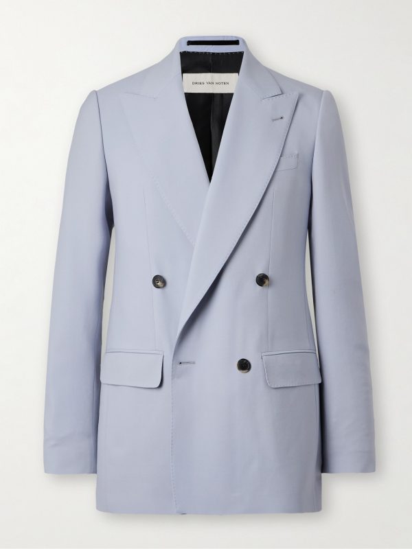 Slim-Fit Double-Breasted Wool and Mohair-Blend Blazer Slim-Fit Double-Breasted Wool and Mohair-Blend Blazer
