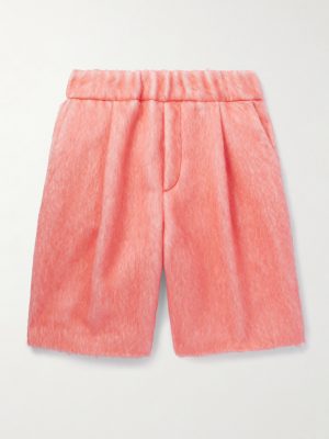 Wide-Leg Pleated Brushed Alpaca and Wool-Blend Shorts Wide-Leg Pleated Brushed Alpaca and Wool-Blend Shorts