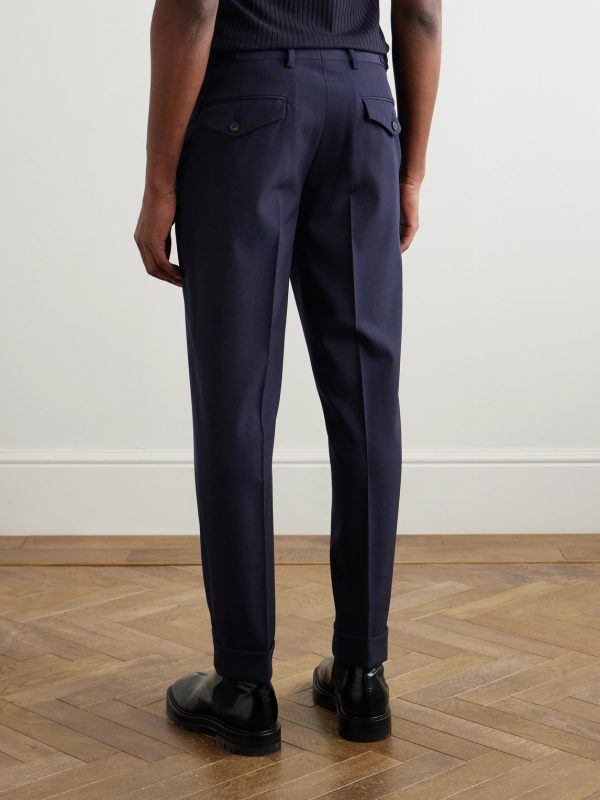 Slim-Fit Straight-Leg Wool Trousers - BK
