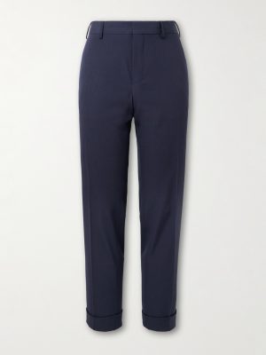 Slim-Fit Straight-Leg Wool Trousers