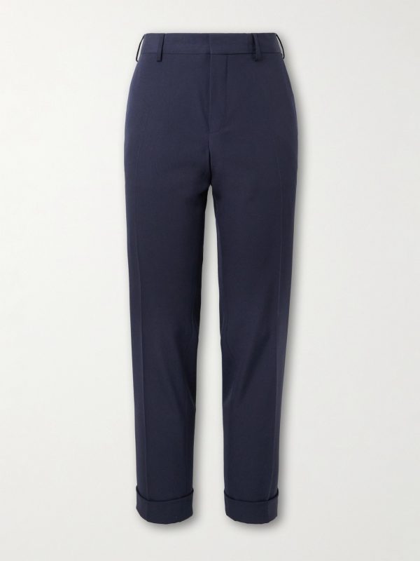 Slim-Fit Straight-Leg Wool Trousers