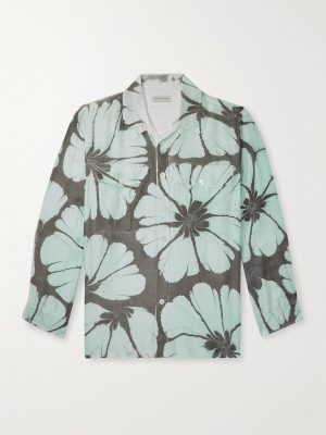 Floral-Print Silk-Twill Shirt