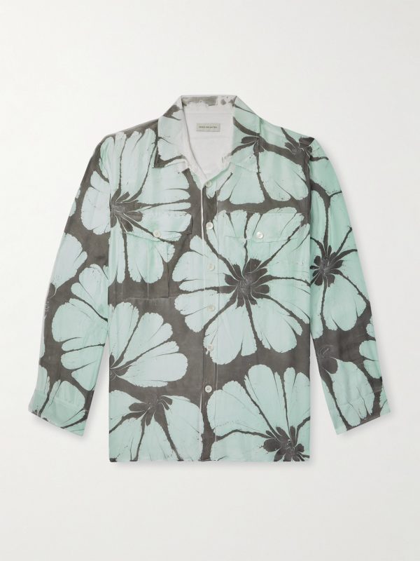 Floral-Print Silk-Twill Shirt