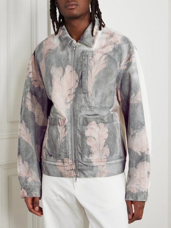 Floral-Print Denim Jacket - FR Floral-Print Denim Jacket - FR