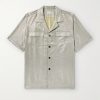 Camp-Collar Lamé Shirt