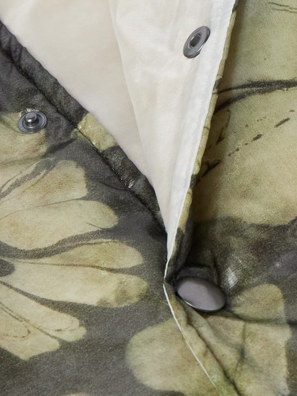 Padded Floral-Print Organza Coach Jacket - CU