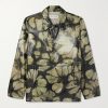 Padded Floral-Print Organza Coach Jacket