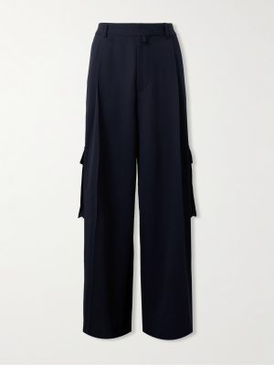 Wide-Leg Pleated Wool-Twill Cargo Trousers Wide-Leg Pleated Wool-Twill Cargo Trousers