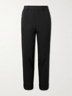 Slim-Fit Straight-Leg Wool Trousers
