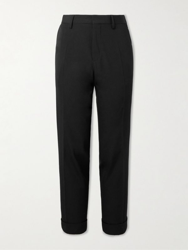 Slim-Fit Straight-Leg Wool Trousers