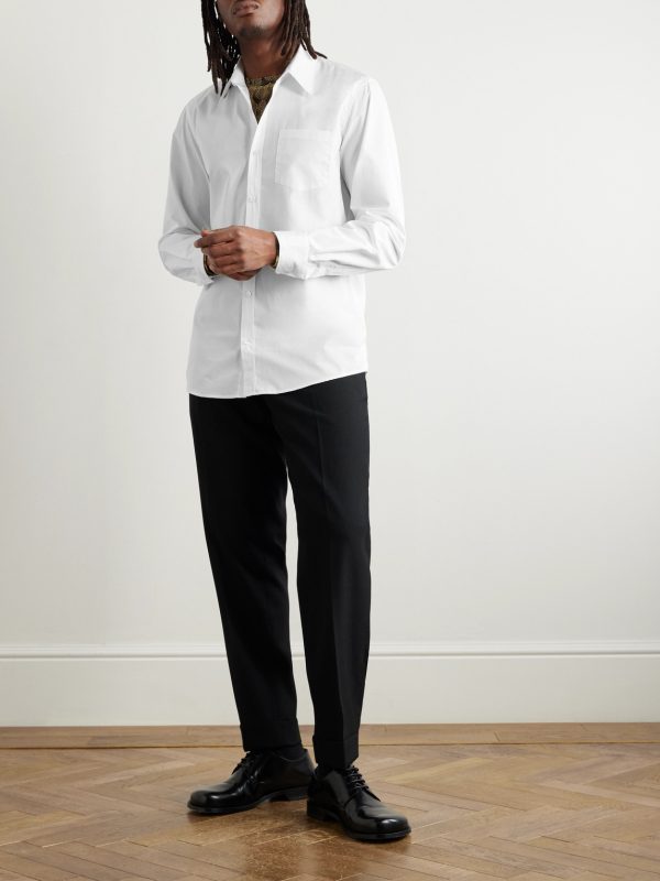 Slim-Fit Straight-Leg Wool Trousers - OU