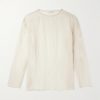 Oversized Metallic Crinkled Cotton-Blend T-Shirt Oversized Metallic Crinkled Cotton-Blend T-Shirt