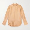 Silk-Satin Half-Placket Shirt