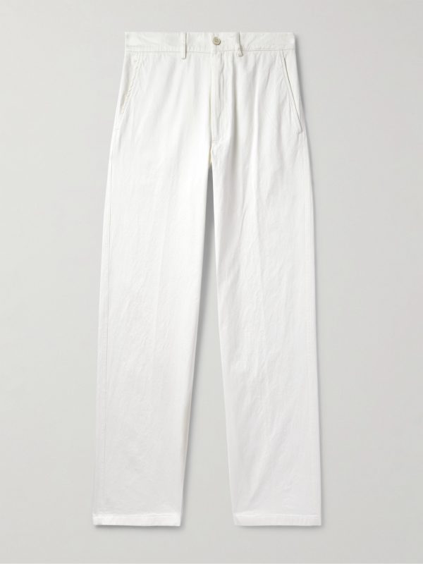 Straight-Leg Cotton Trousers Straight-Leg Cotton Trousers