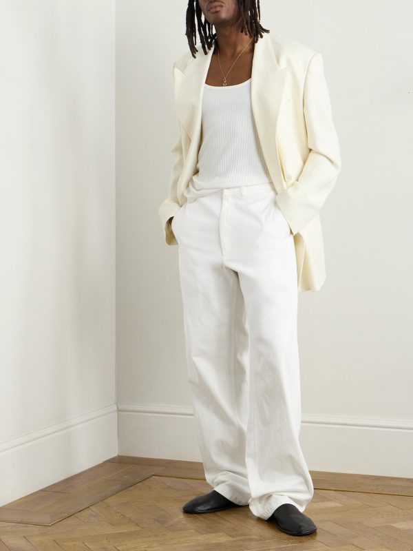 Straight-Leg Cotton Trousers - OU Straight-Leg Cotton Trousers - OU