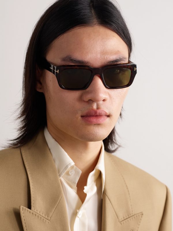 Icon Rectangular-Frame Tortoiseshell Acetate Sunglasses - OU Icon Rectangular-Frame Tortoiseshell Acetate Sunglasses - OU