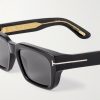 Icon Rectangular-Frame Tortoiseshell Acetate Sunglasses - CU Icon Rectangular-Frame Tortoiseshell Acetate Sunglasses - CU