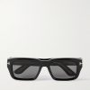 Icon Rectangular-Frame Tortoiseshell Acetate Sunglasses Icon Rectangular-Frame Tortoiseshell Acetate Sunglasses