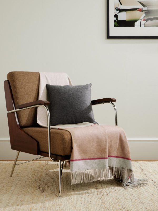Fringed Colour-Block Silk Blanket - OU Fringed Colour-Block Silk Blanket - OU