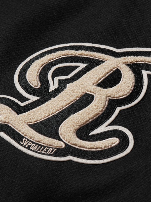 + RSVP GALLERY Logo-Appliquéd Leather-Trimmed Wool-Blend Felt Varsity Jacket - CU + RSVP GALLERY Logo-Appliquéd Leather-Trimmed Wool-Blend Felt Varsity Jacket - CU
