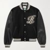 + RSVP GALLERY Logo-Appliquéd Leather-Trimmed Wool-Blend Felt Varsity Jacket + RSVP GALLERY Logo-Appliquéd Leather-Trimmed Wool-Blend Felt Varsity Jacket