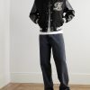+ RSVP GALLERY Logo-Appliquéd Leather-Trimmed Wool-Blend Felt Varsity Jacket - OU + RSVP GALLERY Logo-Appliquéd Leather-Trimmed Wool-Blend Felt Varsity Jacket - OU