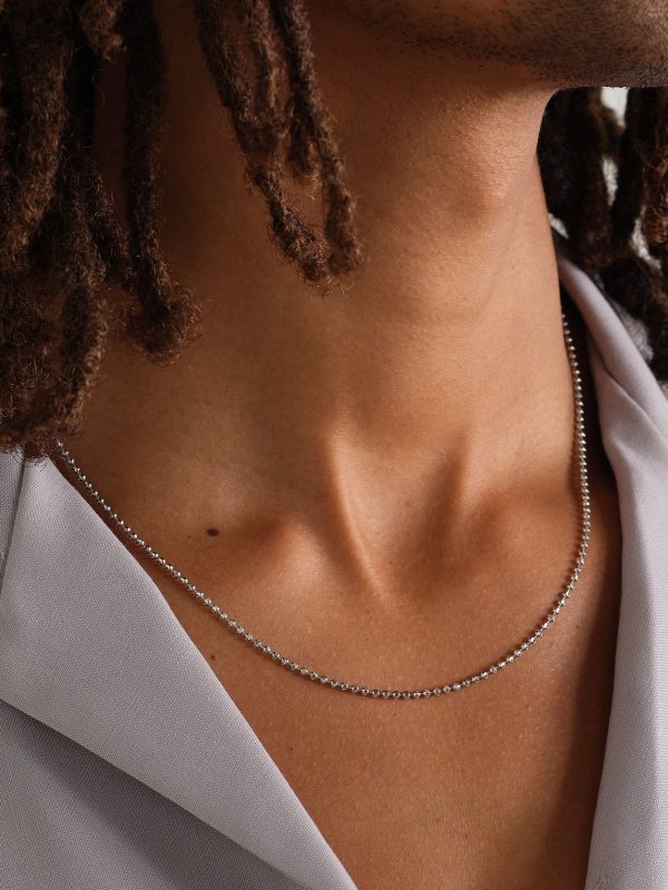 20-inch 14-Karat White Gold Ball Chain Necklace - FR
