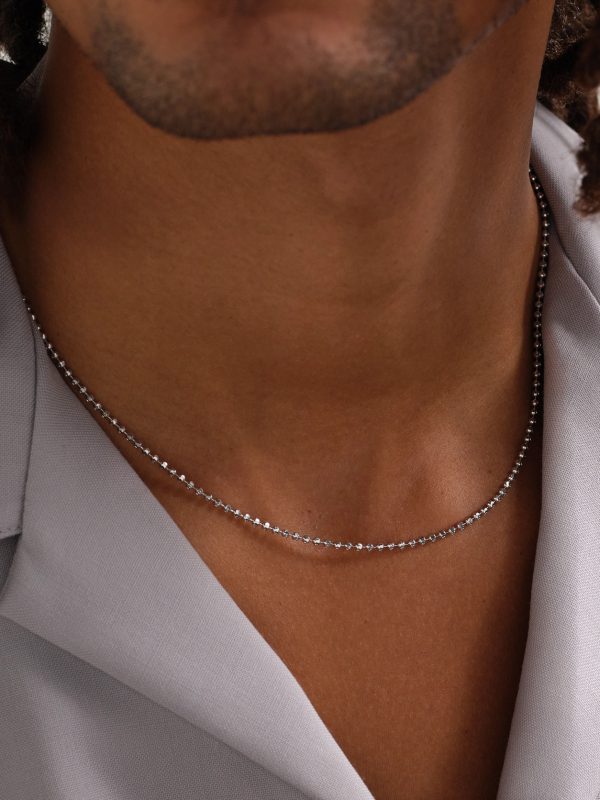 18-inch 14-Karat White Gold Ball Chain Necklace - FR