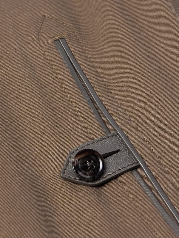 Leather-Trimmed Lyocell-Twill Bomber Jacket - E1 Leather-Trimmed Lyocell-Twill Bomber Jacket - E1