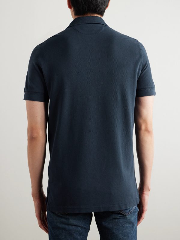 Lyocell and Cotton-Blend Piqué Polo Shirt - BK Lyocell and Cotton-Blend Piqué Polo Shirt - BK