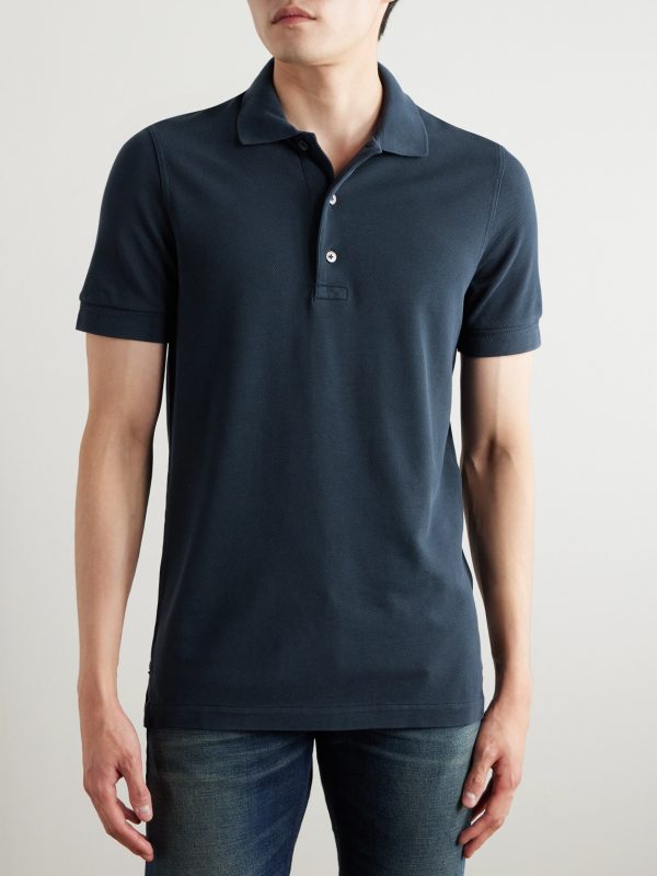 Lyocell and Cotton-Blend Piqué Polo Shirt - FR Lyocell and Cotton-Blend Piqué Polo Shirt - FR