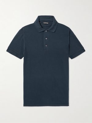 Lyocell and Cotton-Blend Piqué Polo Shirt Lyocell and Cotton-Blend Piqué Polo Shirt