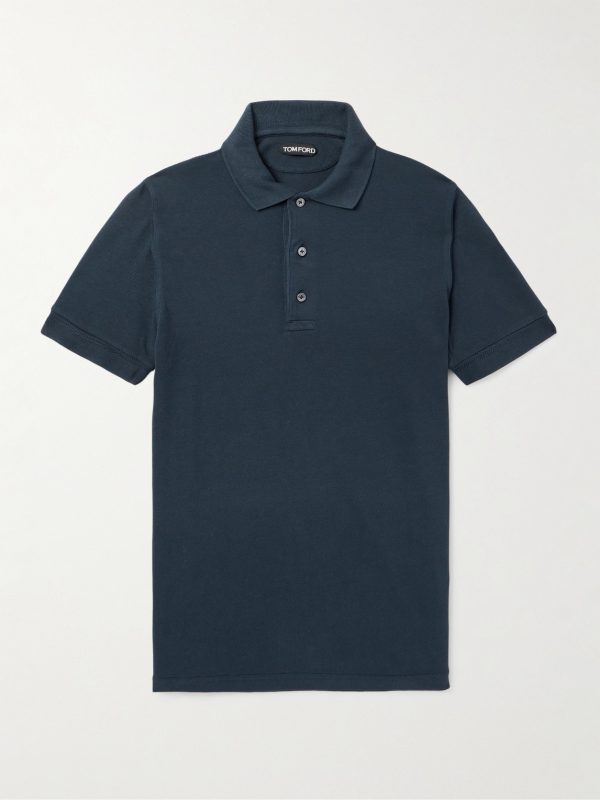 Lyocell and Cotton-Blend Piqué Polo Shirt Lyocell and Cotton-Blend Piqué Polo Shirt