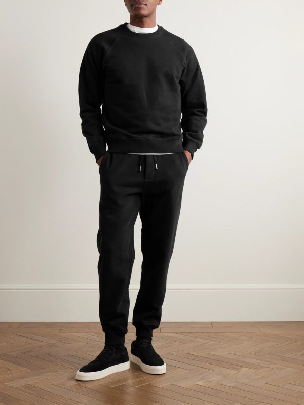 Tapered Cotton-Blend Jersey Sweatpants - OU Tapered Cotton-Blend Jersey Sweatpants - OU