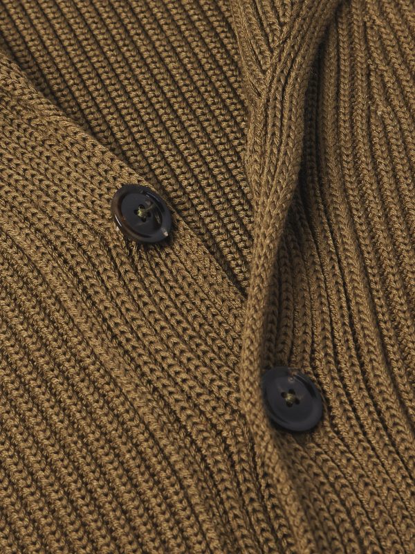 Shawl-Collar Ribbed Silk and Wool-Blend Cardigan - CU Shawl-Collar Ribbed Silk and Wool-Blend Cardigan - CU