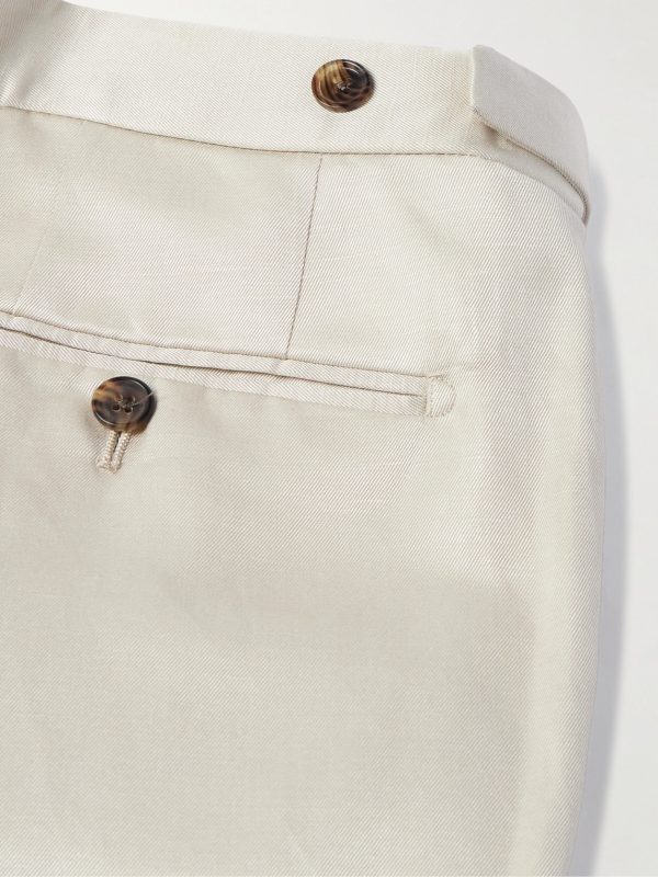 Dyllan Straight-Leg Silk and Linen-Blend Twill Suit Trousers - CU