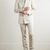 Dyllan Straight-Leg Silk and Linen-Blend Twill Suit Trousers - OU